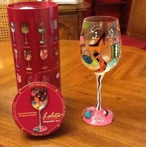 NIB Retired Lolita Wine Glass Shopaholic Too